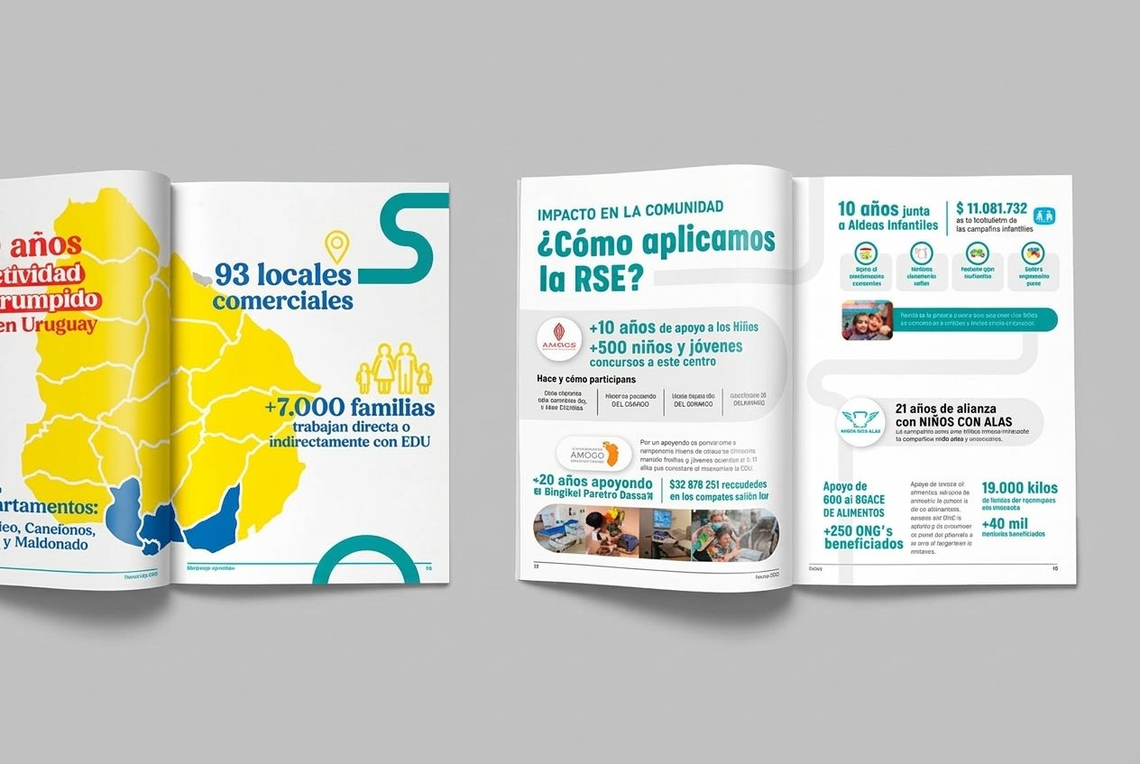Grupo Disco Uruguay — Memoria impresa 2023, doble página