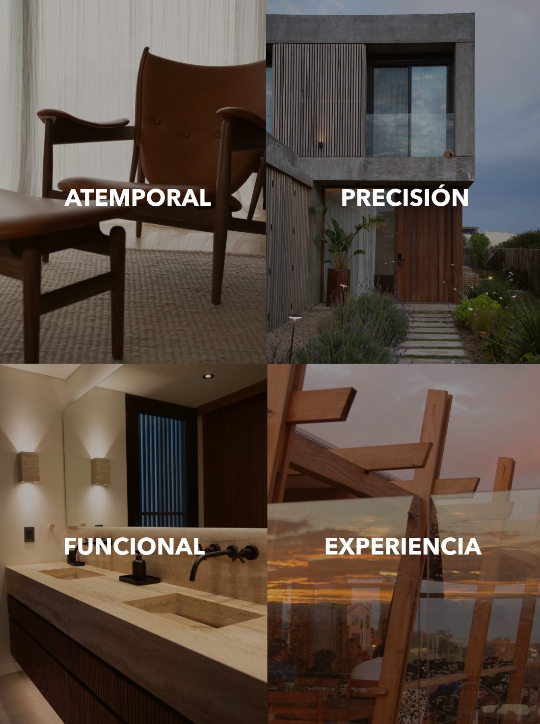 Conceptos de marca de Morada: atemporal, precisión, funcional y experiencia