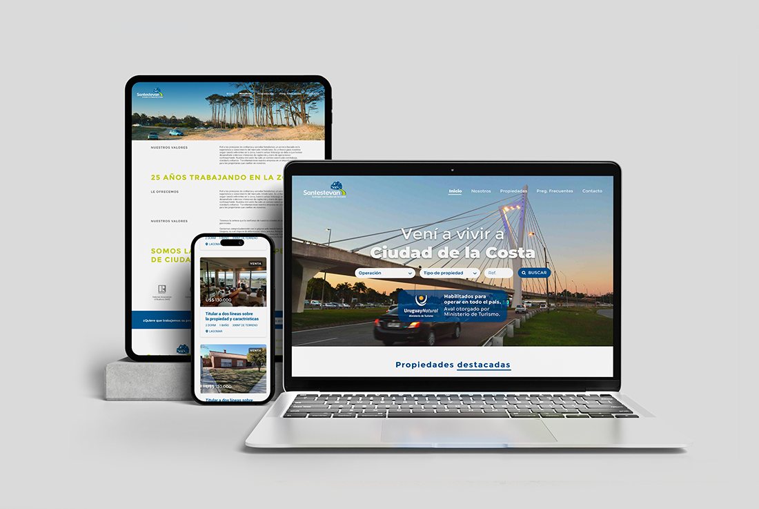 Inmobiliaria Santestevan — sitio web en distintos dispositivos
