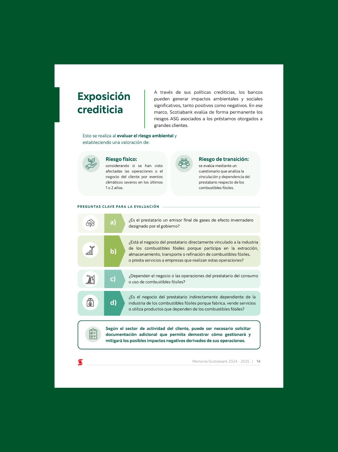 Memoria Scotiabank — sección Exposición crediticia